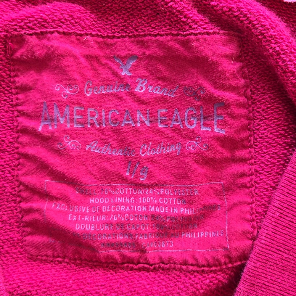 American Eagle Y2K Pink Hoodie Sweatshirt Size Large - Picture 3 of 13